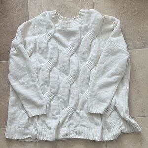 J. Jill Cream Cable Knit Sweater